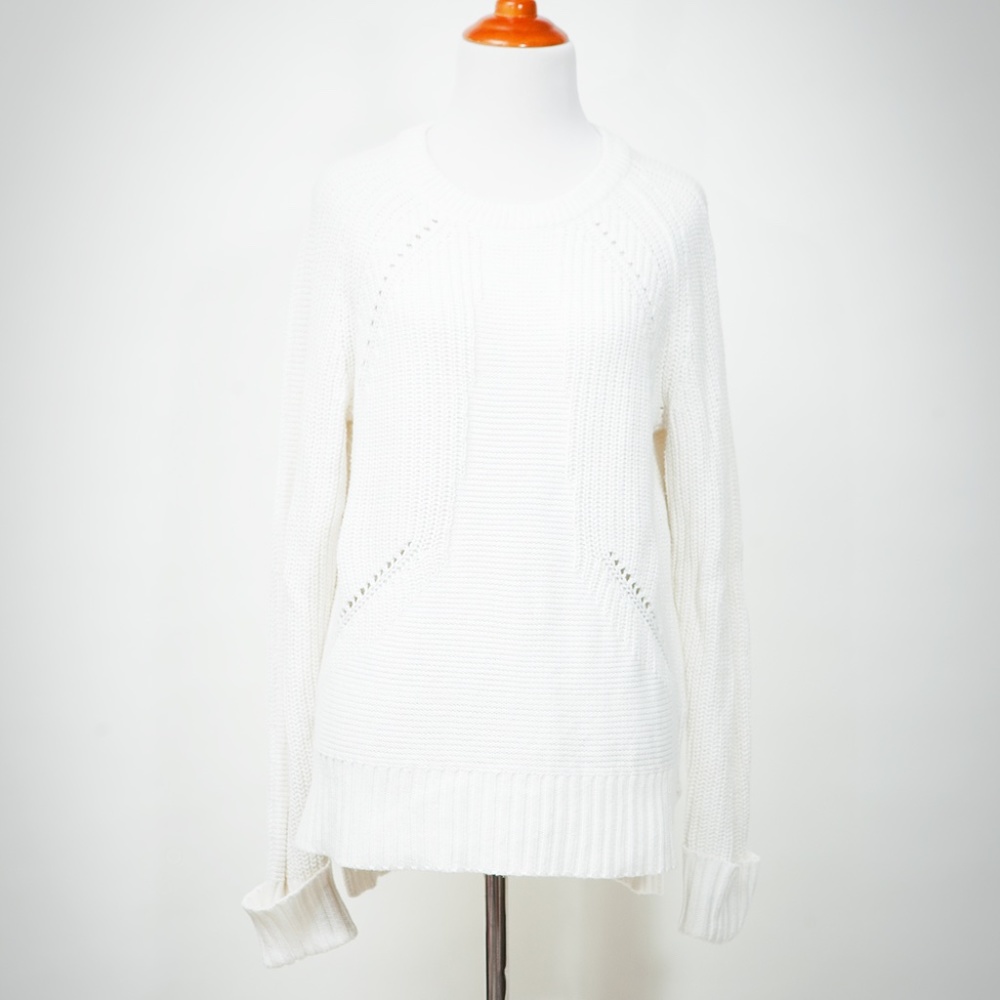 Ivory cable knit sweater by Sigrid Olsen